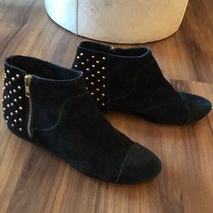 Top shop black suede studded booties